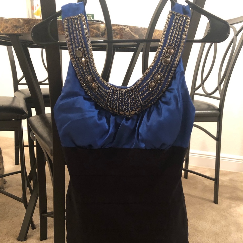 Royal blue dress with beading